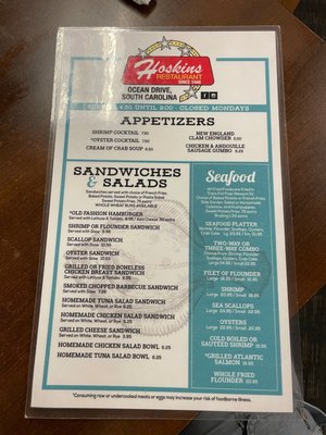 Menu photo 7 Hoskins Restaurant North Myrtle Beach, SC