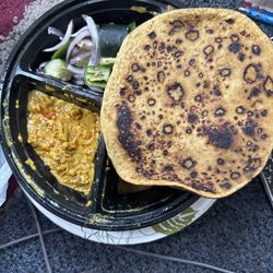 Thali,mixed vegetables,I came here for good food but they gave me like bread this condition,driver always away from this restaurant !
