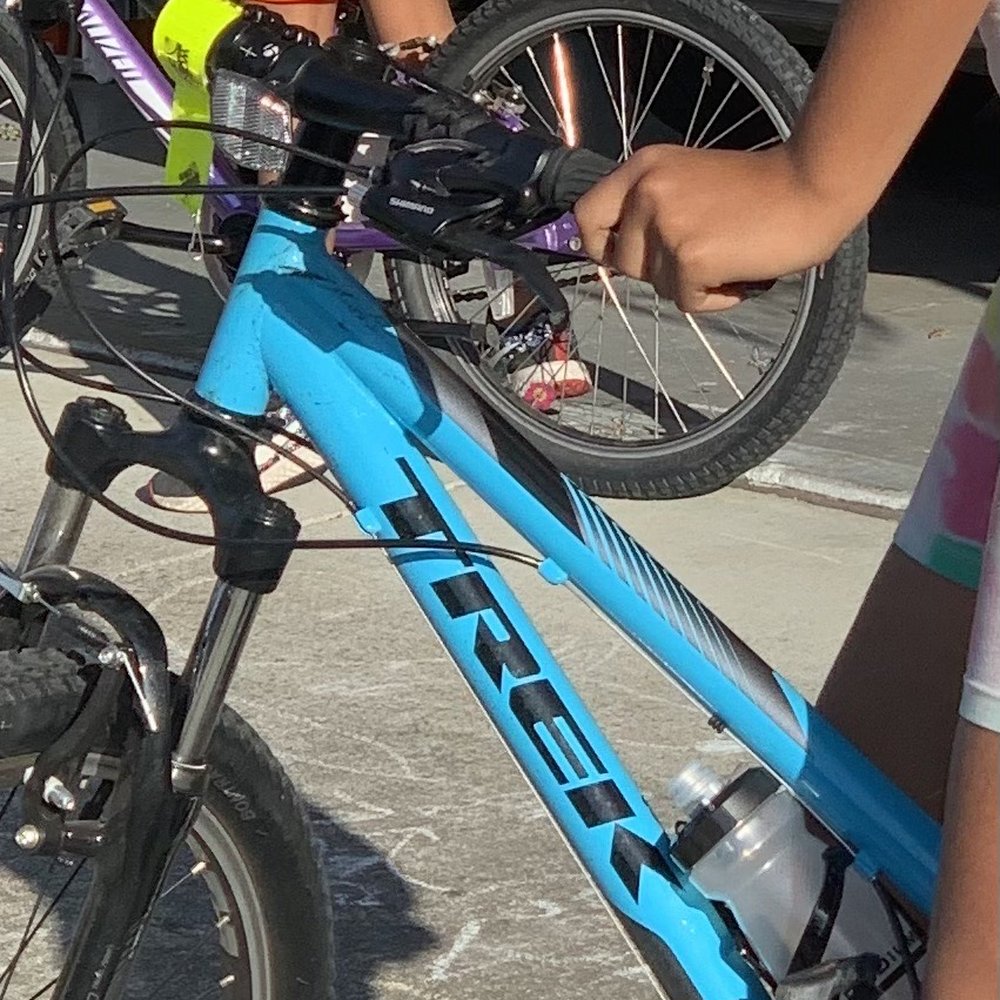 Installed bell, bottle cage with strap adapter and bottle.