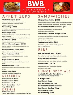 Menu photo 6 The BWB Restaurant Corpus Christi, TX Menu photo 6 The BWB Restaurant Corpus Christi, TX