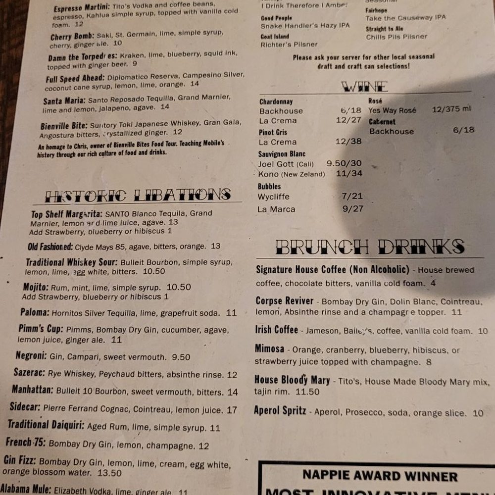 Squid Ink Eclectic Eats & Drinks - Drinks Menu - Gastropubs Near Me - Mobile, Alabama Squid Ink Eclectic Eats & Drinks - Drinks Menu - Gastropubs Near Me - Mobile, Alabama