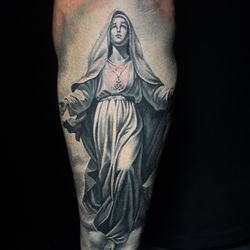 NYPO Tattoo Art Gallery - Mother of god by resident artist, Nuno Feio