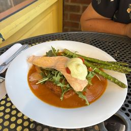 Poached salmon, $25 Poached salmon, $25