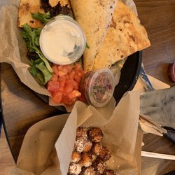 Stumble Stilskins - Chicken Quesadillas and sweet potato tots