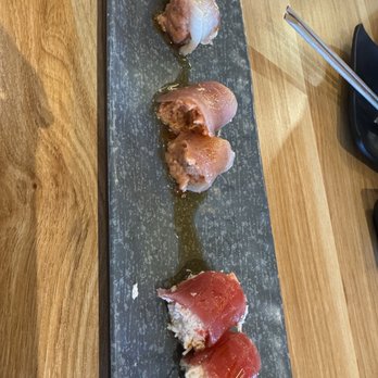 Kizame Sushi - Signature sashimi. Yellow tail, Albacore, and Tuna. - Sushi Bars Near Me - West Hills, California Kizame Sushi - Signature sashimi. Yellow tail, Albacore, and Tuna. - Sushi Bars Near Me - West Hills, California