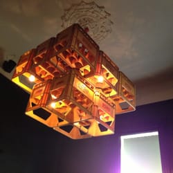 The Franklin Pub - Coke crate light fixture