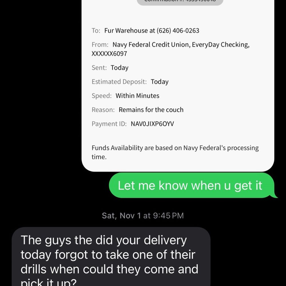 Furniture Warehouse - A sales rep asking me can they come back because he left his drill. - Furniture Stores Near Me - Buena Park, California