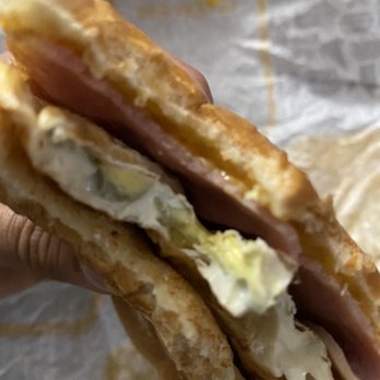 Jack in the Box - Another over cooked egg see the green??? - Burgers Near Me - Honolulu, Hawaii