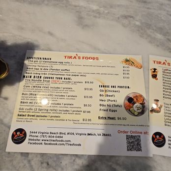 Tira's Foods - Menu - Vietnamese Near Me - Virginia Beach, Virginia