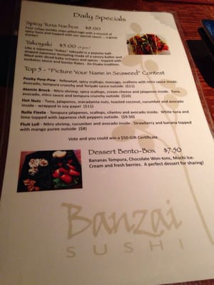 Menu photo 8 Banzai Sushi Denver, CO