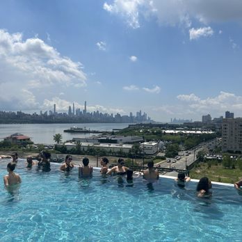 SoJo Spa Club - Infinity pool overlooking Manhattan skyline. - Saunas Near Me - Edgewater, New Jersey
