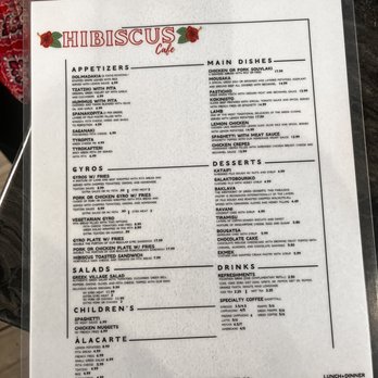 Hibiscus Cafe - Menu - Greek Near Me - Wichita Falls, Texas Hibiscus Cafe - Menu - Greek Near Me - Wichita Falls, Texas