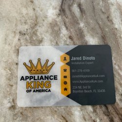Appliance King of America - Business card.