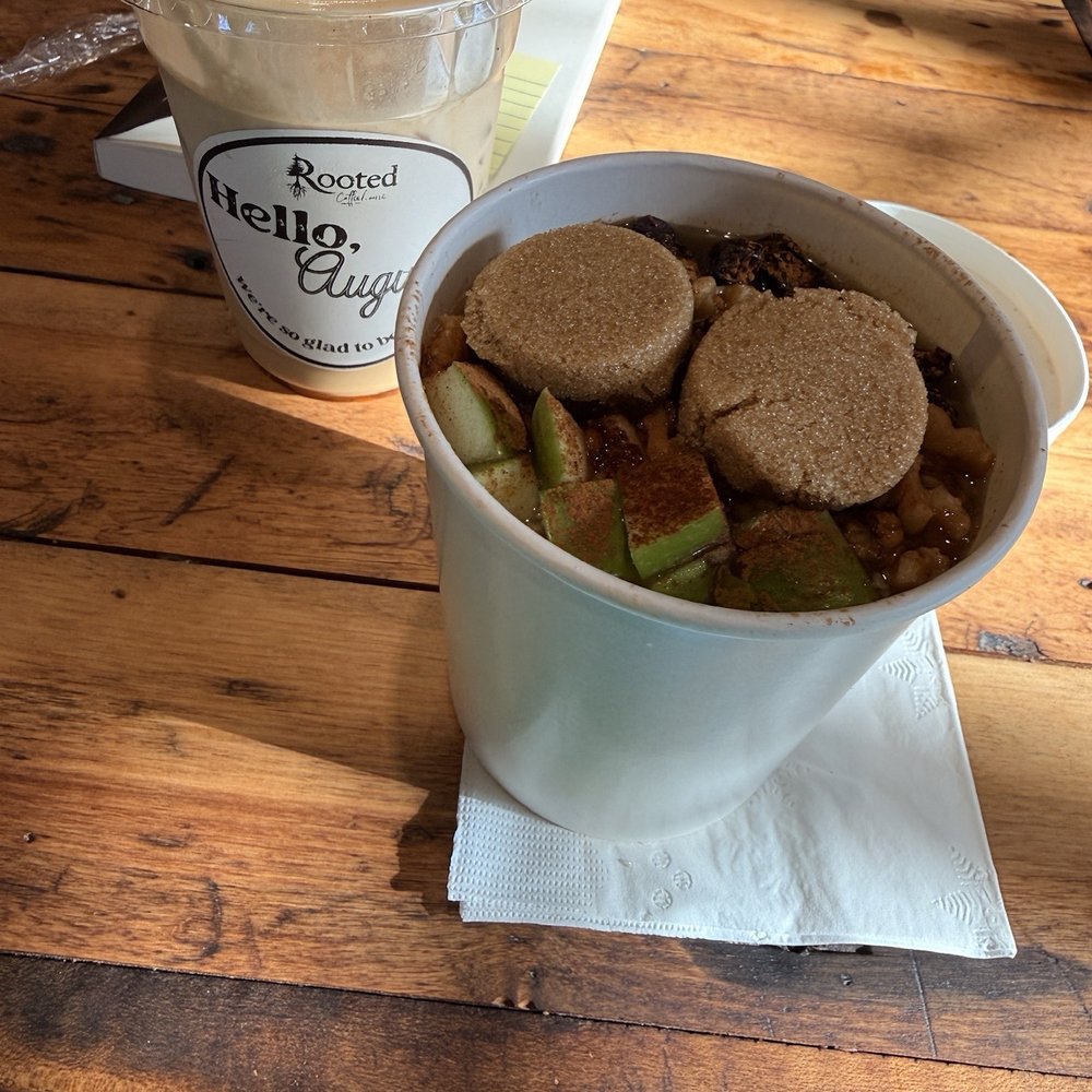 Rooted Coffeehouse Downtown - Oatmeal and latte - Coffee & Tea Near Me - Augusta, Georgia