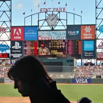 Oracle Park - Score Board...excuse the lady walking by. - Stadiums & Arenas Near Me - San Francisco, California