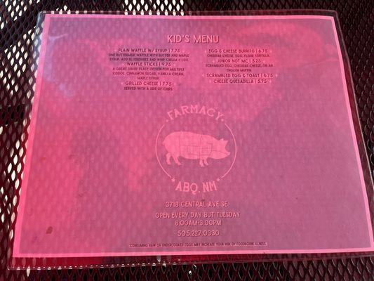 Menu photo 4 The Farmacy Albuquerque, NM