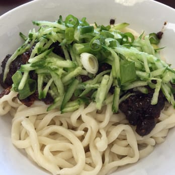 Corner Beef Noodle House - Fried bean sauce with noodles (before mixing) - Taiwanese Near Me - El Monte, California Corner Beef Noodle House - Fried bean sauce with noodles (before mixing) - Taiwanese Near Me - El Monte, California