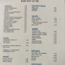 Hutchins Snack Bar - Menu