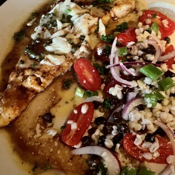 Pappadeaux Seafood Kitchen - Grilled Halibut with chickpeas - Seafood Near Me - Arlington, Texas