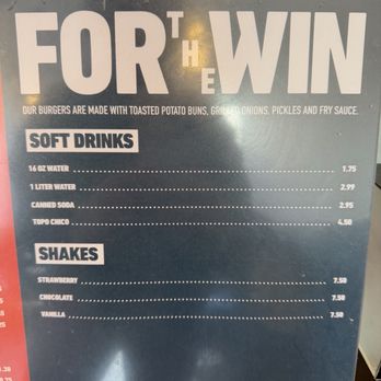 For The Win - Drink menu - Burgers Near Me - Los Angeles, California For The Win - Drink menu - Burgers Near Me - Los Angeles, California