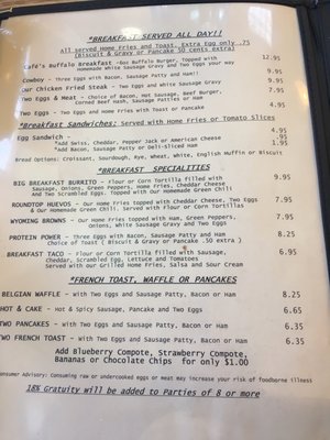 Menu photo 6 Black Bear Cafe Thermopolis, WY