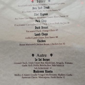 Le Sel Bistro - Back of menu - Breakfast & Brunch Near Me - Tacoma, Washington