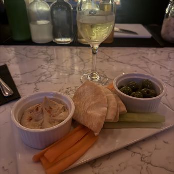 Elite Event at The Franklin 2025 - Delicious hummus and olives with veggies! - Yelp Events Near Me - Brooklyn, New York