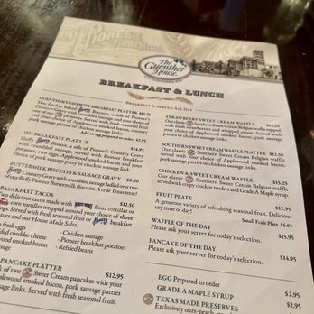 The Guenther House - Breakfast menu - Breakfast & Brunch Near Me - San Antonio, Texas