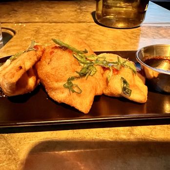 Linger - LEMONGRASS PORK POTSTICKERS  Honey Sambal, Ginger, Scallion & Sweet Soy - Asian Fusion Near Me - Denver, Colorado