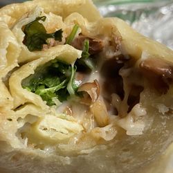 Tacos Baeza - The inside of veggie burrito