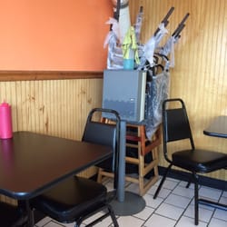 Angelo's Pizza and Subs - Dining area! Gross!