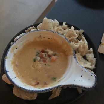 Austin Taco Project - Beer cheese dip... with pork rinds? Not mentioned on the menu. - Tapas/Small Plates Near Me - Austin, Texas Austin Taco Project - Beer cheese dip... with pork rinds? Not mentioned on the menu. - Tapas/Small Plates Near Me - Austin, Texas
