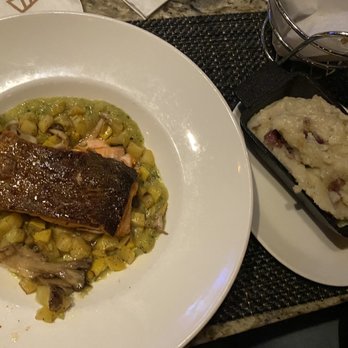 Max's Tavern - Salmon (seasonal menu) with a side of mashed potatoes - Steakhouses Near Me - Springfield, Massachusetts