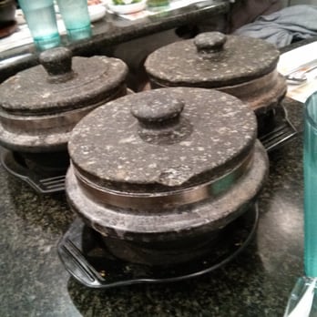 BCD Tofu House - Stone pots for your rice to cook....so fresh. You won't talk shit about white rice again haha! - Korean Near Me - Irvine, California