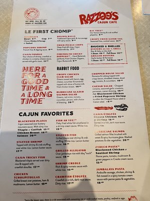 Menu photo 1 Razzoo's Cajun Cafe Irving, TX
