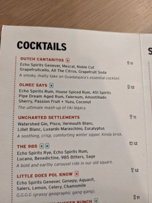 Menu photo 8 Echo Spirits Distilling Columbus, OH