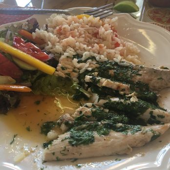 Mario's Mariscos - Mahi Mahi platter with Mojo de Ajo sauce. Amazing! The fish is so tender and the sauce is perfect for this fish. - Seafood Near Me - San Miguel de Allende, GUA