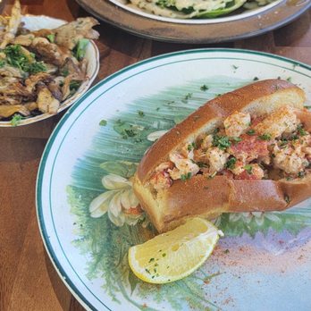 Duck Alley - Lobster and shrimp roll, wild mushrooms and Caesar salad - Bars Near Me - Saugatuck, Michigan Duck Alley - Lobster and shrimp roll, wild mushrooms and Caesar salad - Bars Near Me - Saugatuck, Michigan