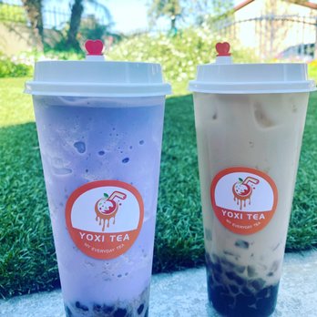 Yoxi Teatime - Taro Fresh Milk and Jasmine Green Milk Tea we're both delicious - Bubble Tea Near Me - Glendora, California Yoxi Teatime - Taro Fresh Milk and Jasmine Green Milk Tea we're both delicious - Bubble Tea Near Me - Glendora, California