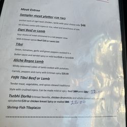 Menu (meat dishes)