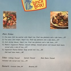 Caribbean Lunchbox - Menu