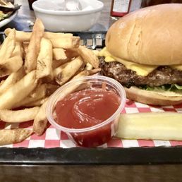 Cheeseburger and fries