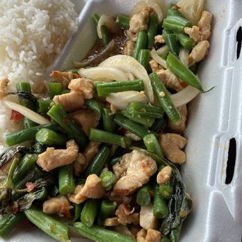 Thai Good Eats - Pad Gow Pow Gai (chicken with basil, green beans, rice) and it's spicy but not too spicy - Food Trucks Near Me - Woodland Park, Colorado Thai Good Eats - Pad Gow Pow Gai (chicken with basil, green beans, rice) and it's spicy but not too spicy - Food Trucks Near Me - Woodland Park, Colorado