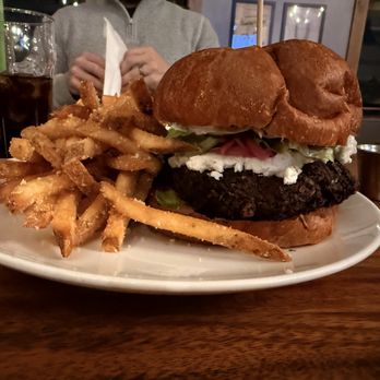 Archival Brewing - Falafel burger, and truffle fries - Breweries Near Me - Belmont, Michigan