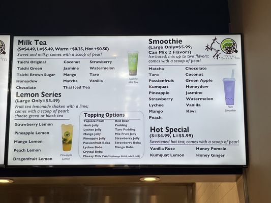 Menu photo 1 Taichi Bubble Tea Latham, NY Menu photo 1 Taichi Bubble Tea Latham, NY