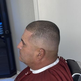 The Blend Zone - Sharp skin fade with a precise razor line-up and a clean #1 guard on top -- a modern, polished look with flawless detail. - Barbers Near Me - Benicia, California The Blend Zone - Sharp skin fade with a precise razor line-up and a clean #1 guard on top -- a modern, polished look with flawless detail. - Barbers Near Me - Benicia, California
