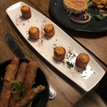 Amada - Fried eggplant, patatas bravas, and goat cheese - Tapas Bars Near Me - Philadelphia, Pennsylvania Amada - Fried eggplant, patatas bravas, and goat cheese - Tapas Bars Near Me - Philadelphia, Pennsylvania
