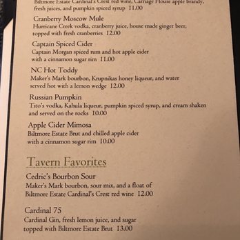 Cedric's Tavern - Cocktail Menu -Highly Recommend the first drink if available! - Pubs Near Me - Asheville, North Carolina Cedric's Tavern - Cocktail Menu -Highly Recommend the first drink if available! - Pubs Near Me - Asheville, North Carolina