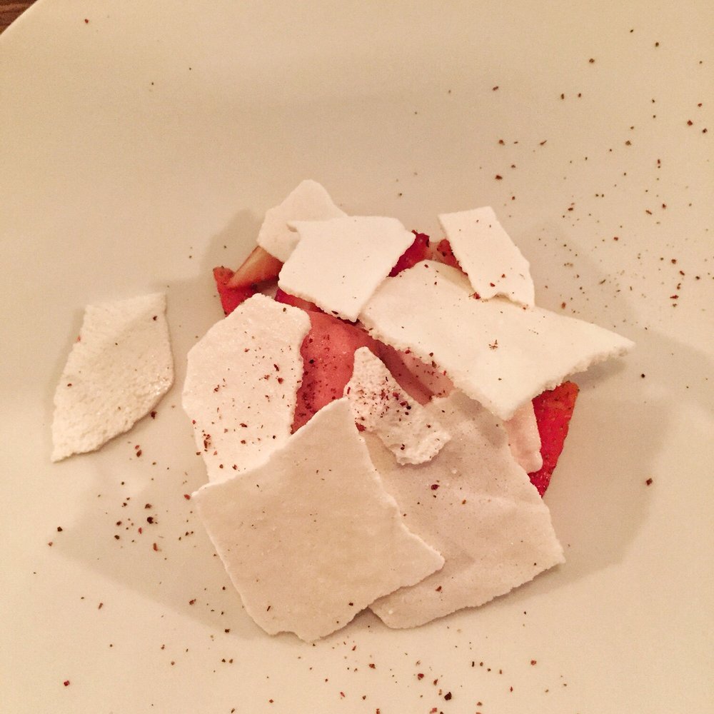 Bistrot Lucien - Merengue with rhubarb and strawberry sorbet - French Near Me - Gevrey Chambertin, 21