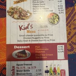 Tio Tino's Tacos - Menu 8/19/25